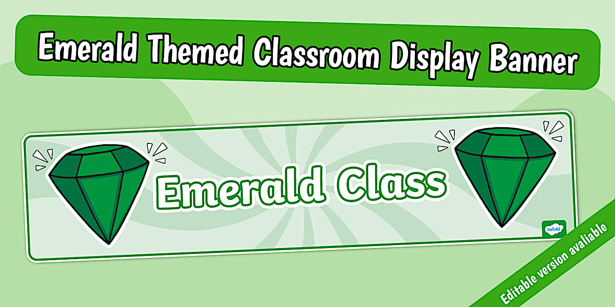 Emerald Themed Classroom Display Banner