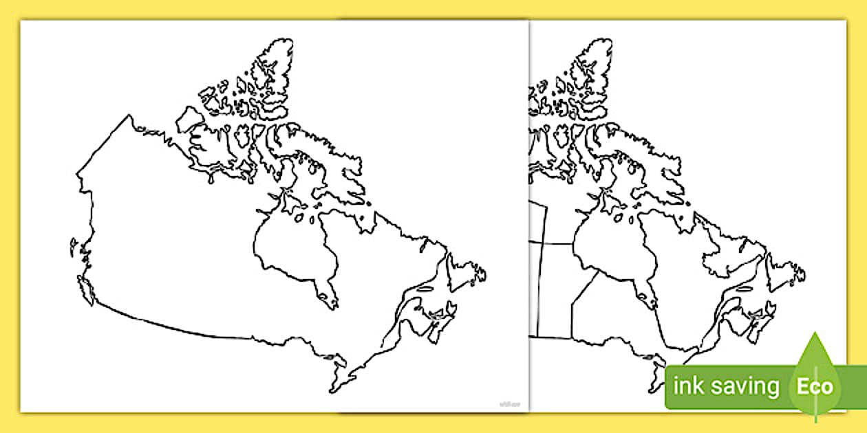 Printable Canada Map Blank | Twinkl (teacher made) - Twinkl