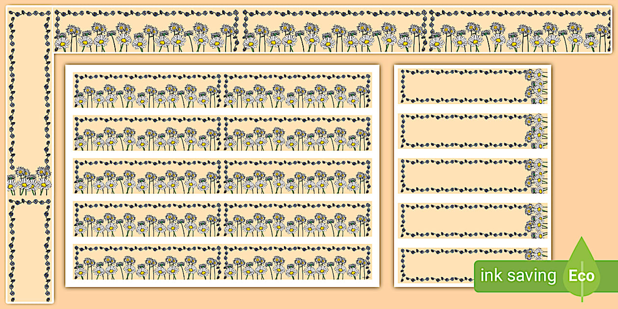 Daisy Display Borders (teacher made) - Twinkl