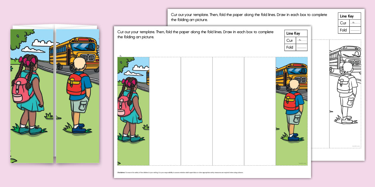 Back to School Folding Art Template