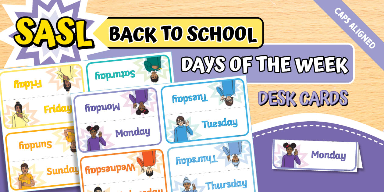 FP - SASL - Days of the Week - Desk Cards (CAPS Aligned)