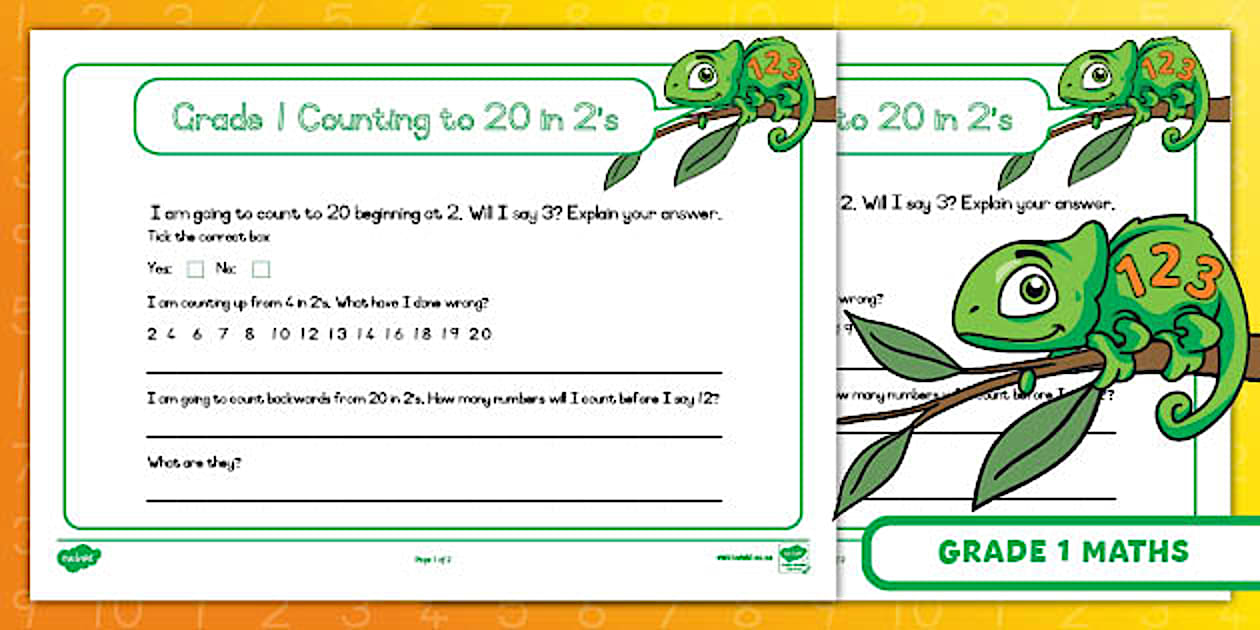 Grade 1 Maths - Counting in 2s