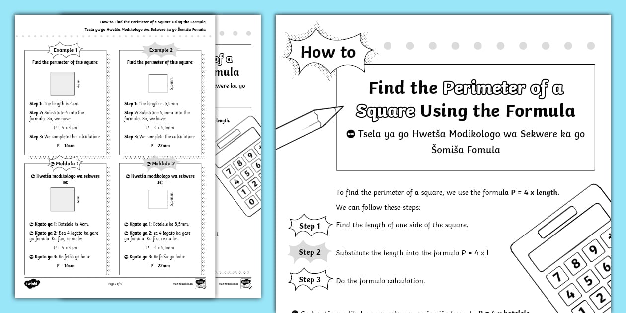 How to Find the Perimeter of a Square Using Formula- Sepedi
