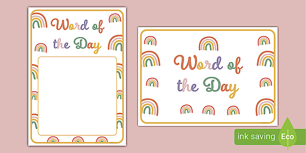 Muted Rainbow Word of the Day Display Poster - Twinkl