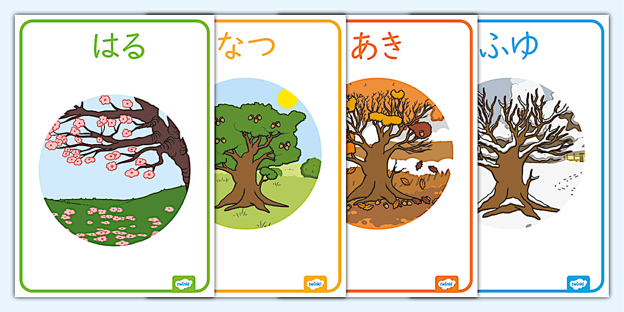 知育ポスター|Four Seasons Display Posters- Japanese 四季ポスター|Twinkl