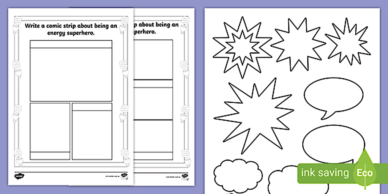 Energy Wise Comic Strip Worksheet (teacher made) Twinkl