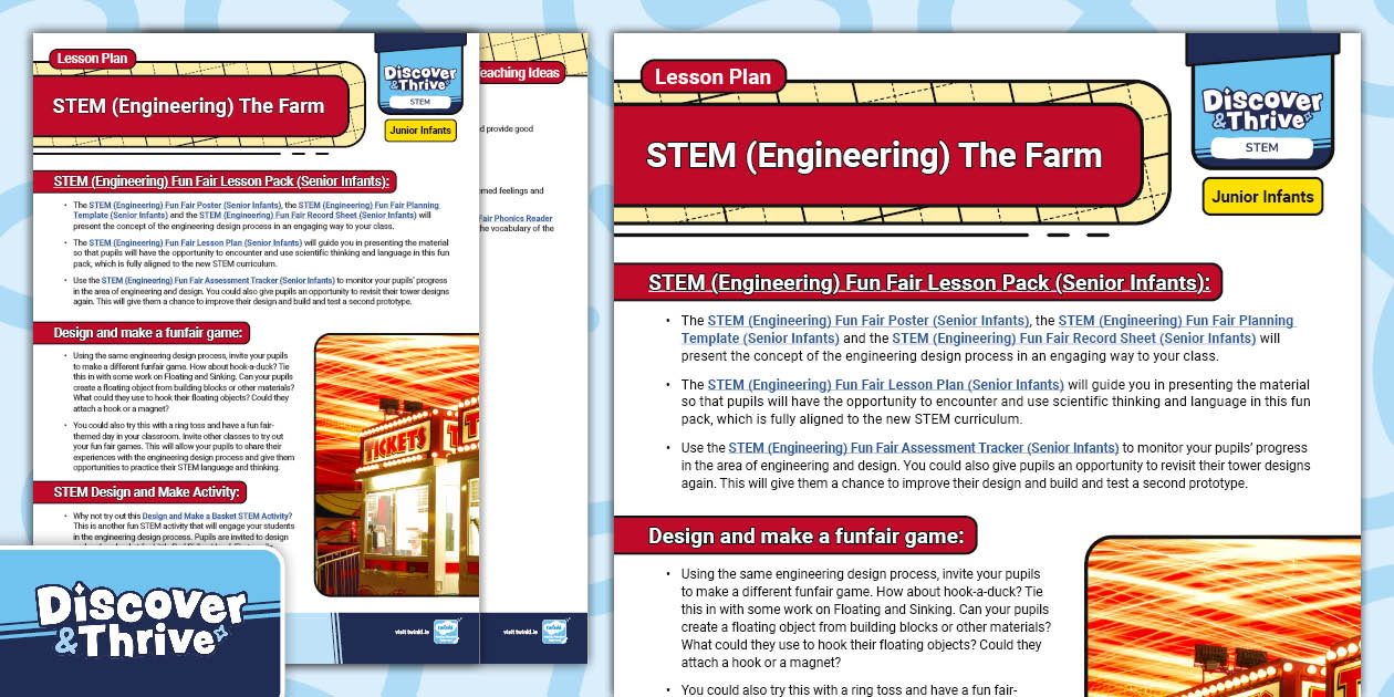STEM (Engineering) Fun Fair Teaching Ideas (Senior Infants)