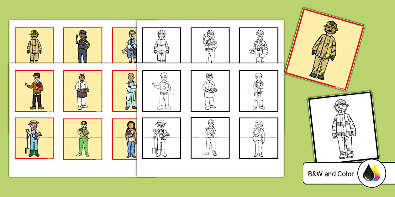 Community Helpers Matching Cards (teacher made) - Twinkl