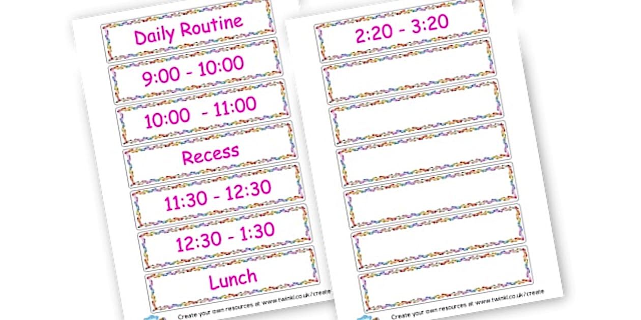 Daily Routine Time Cards (teacher made) - Twinkl