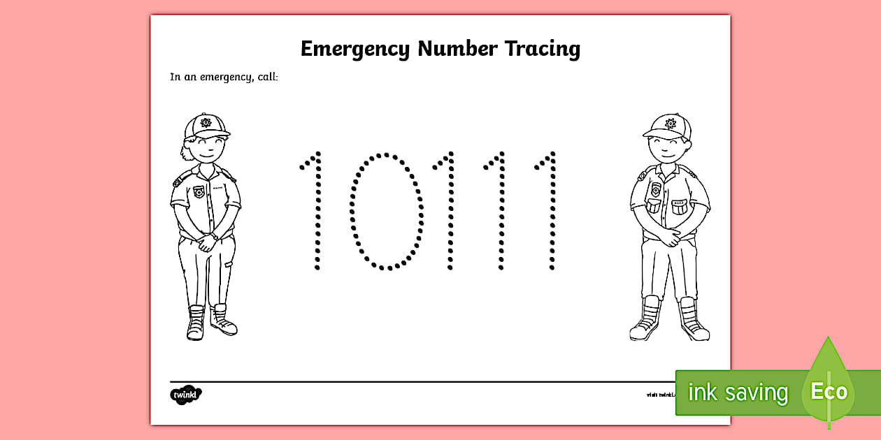 Editable Emergency Number South Africa Tracing Worksheet