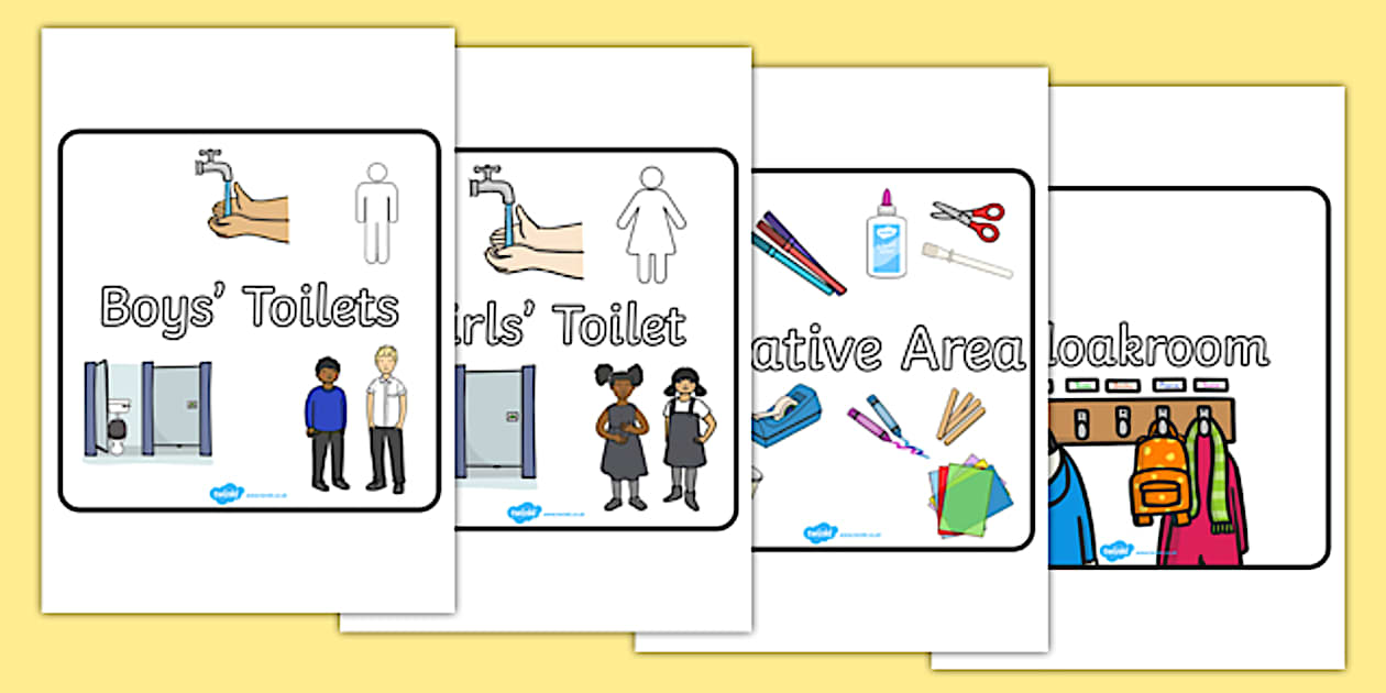 Editable Square Classroom Area Signs