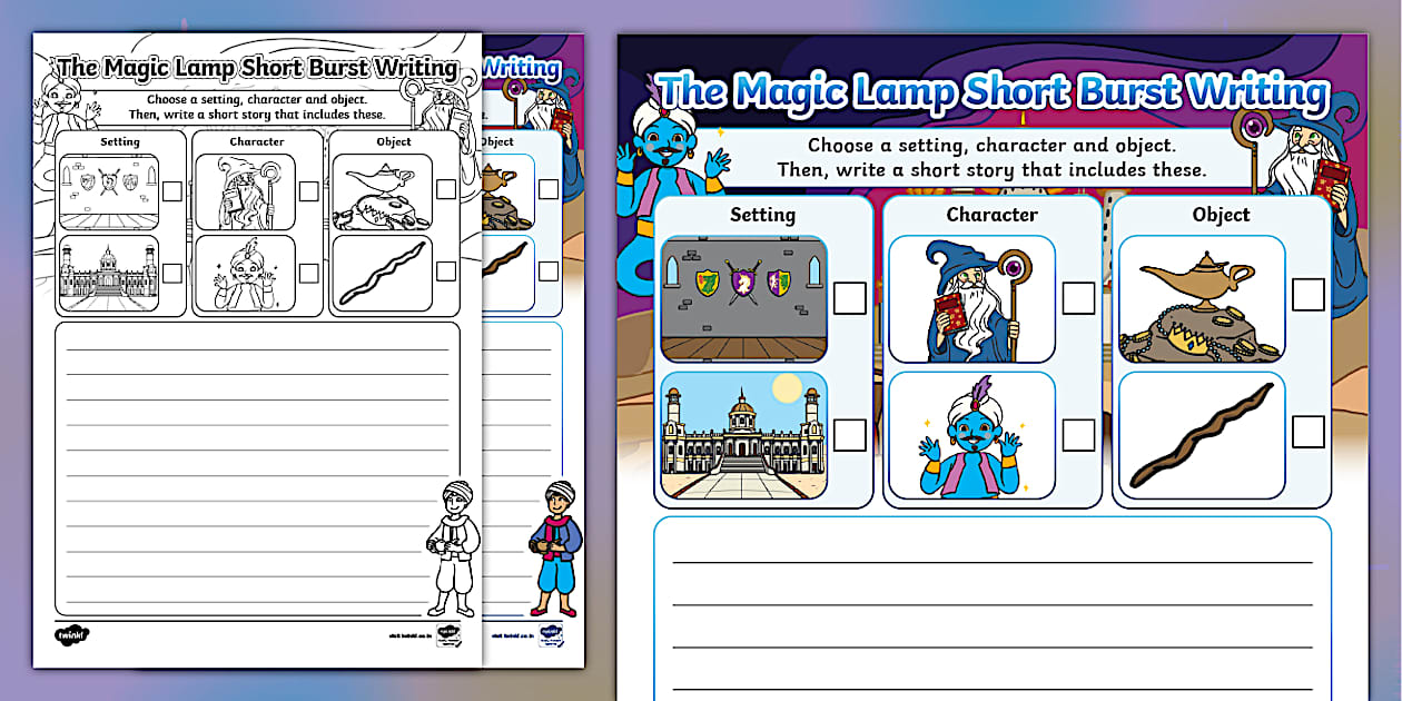 The Magic Lamp Short Burst Writing Template
