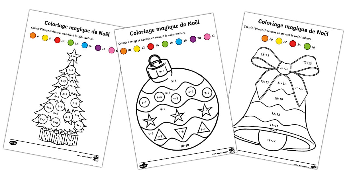 Coloriage magique spécial Noël | CP Maths (teacher made)