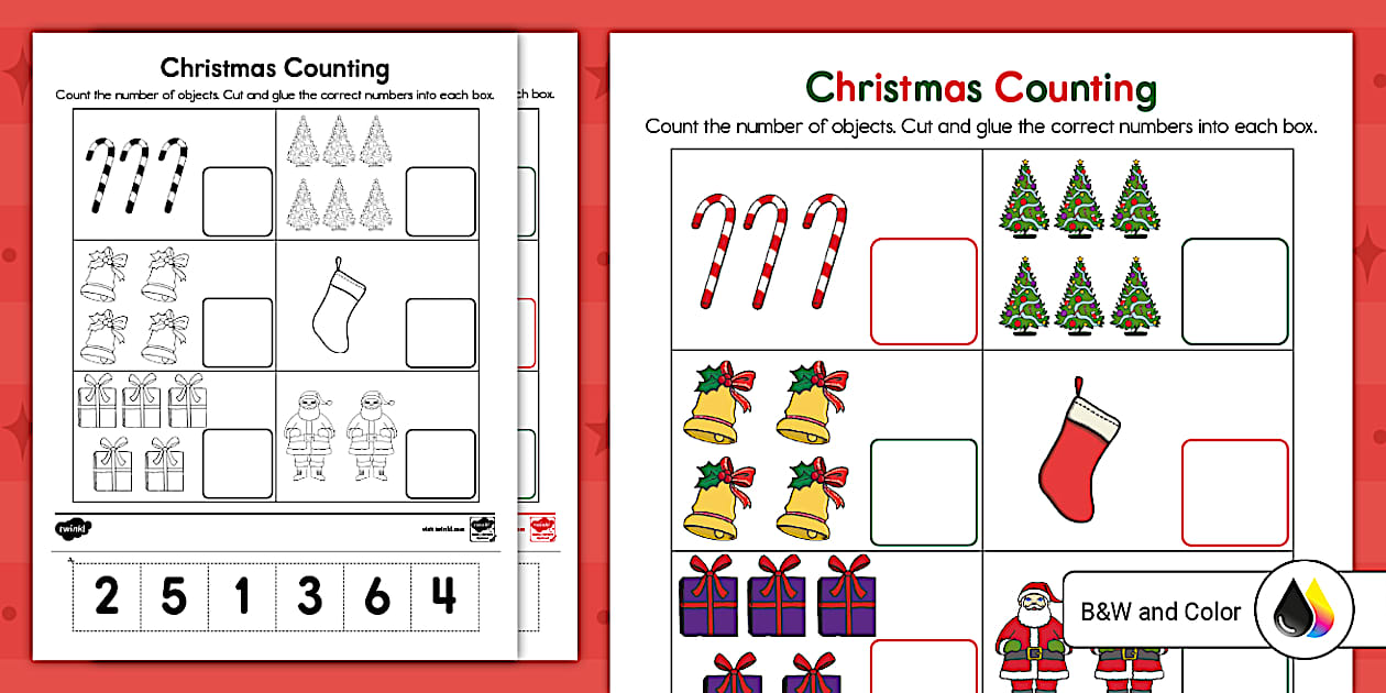 Christmas Cut and Paste Worksheet for Kids | Twinkl USA