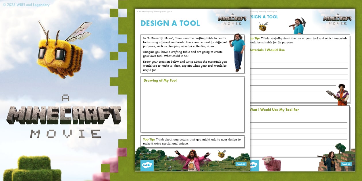 A Minecraft Movie: Crafting Table Creation Station Activity [Ages 5-11]
