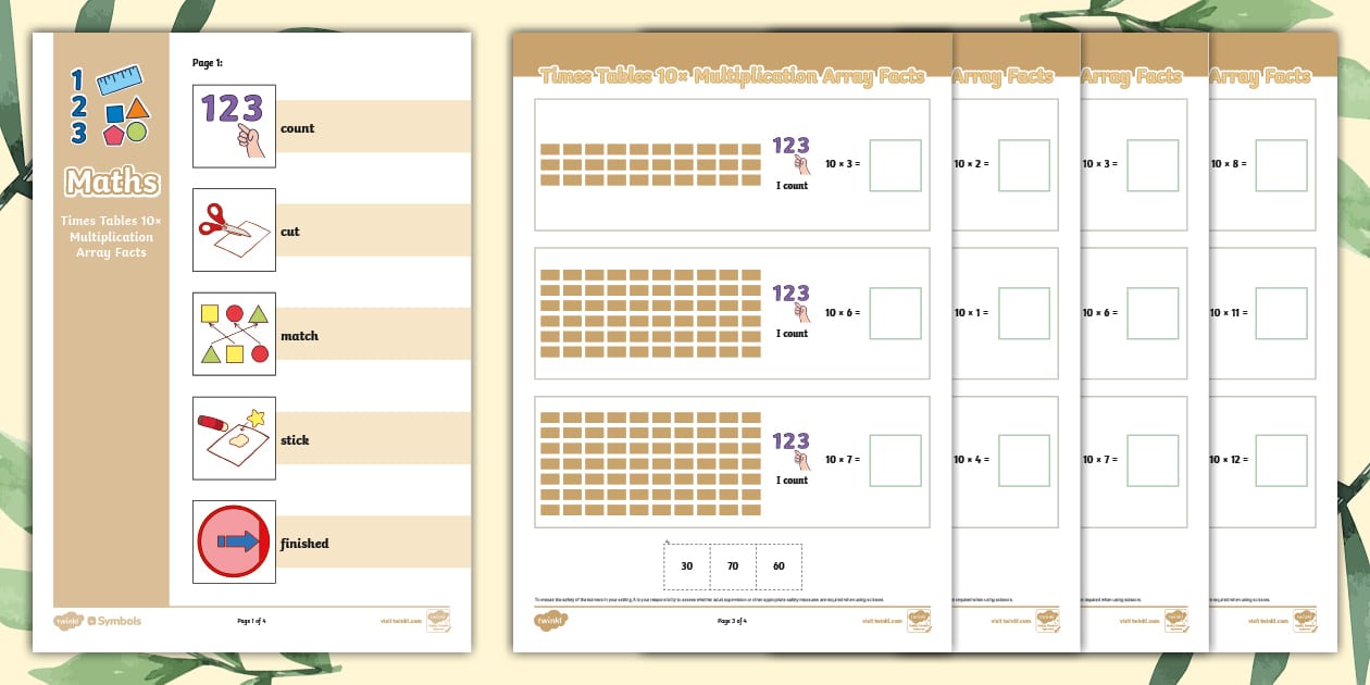 SEND Small Steps Maths Times Tables x10 Multiplication Array