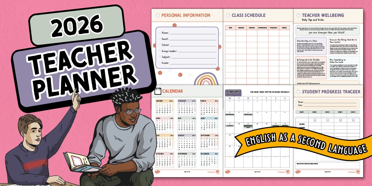2026 ESL Teacher Planner Agenda