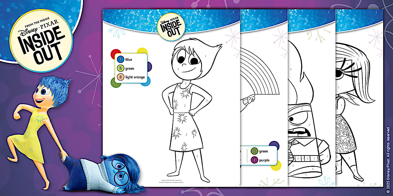 Inside Out: Color by Number Worksheets (Teacher Made) Inside Out: Color by Number Worksheets (Teacher Made)