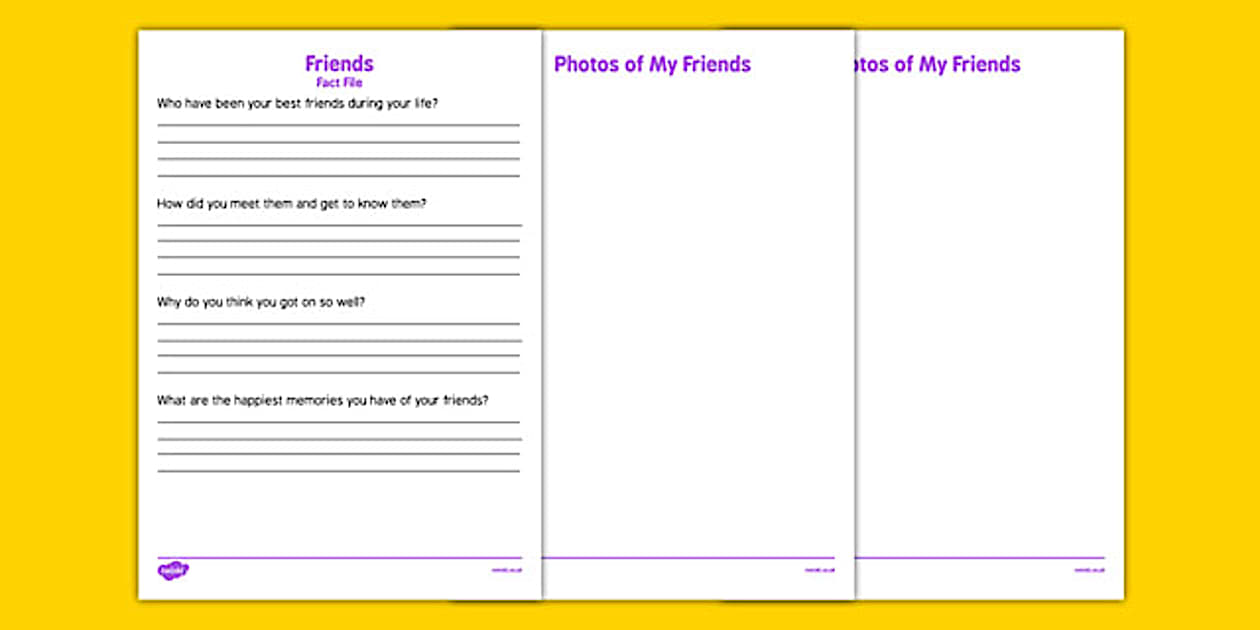 Black and White Elderly Care Life History Book Friends Fact File