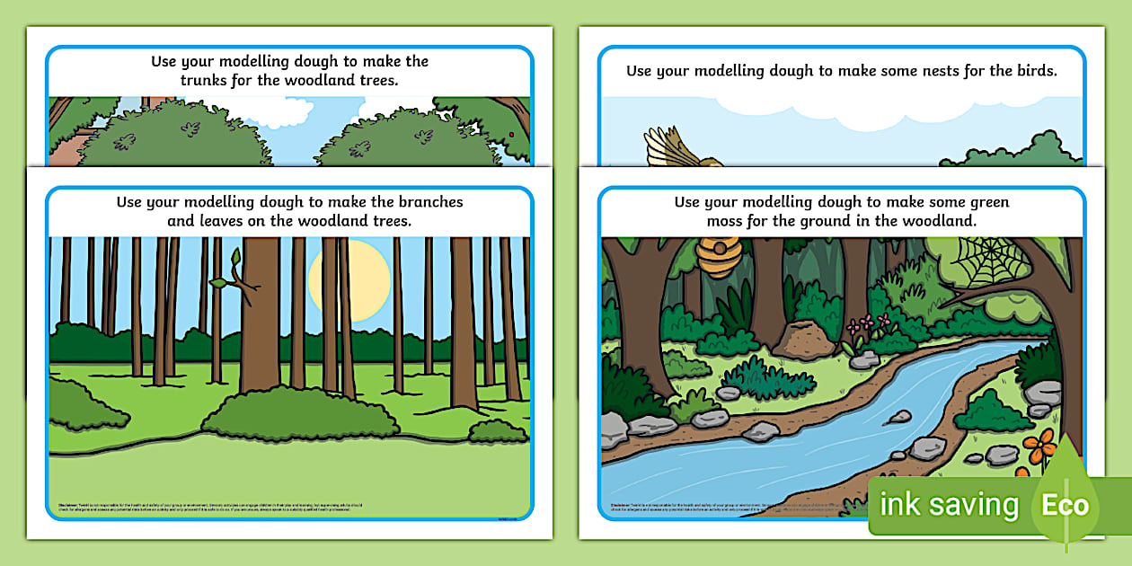 Woodland Modelling Dough Mats (teacher made) - Twinkl