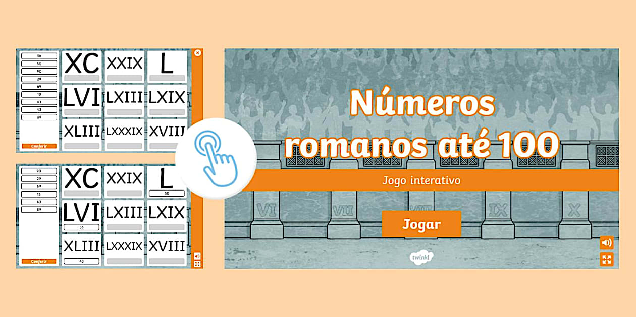 Números Romanos até 100 – Jogo Interativo - Twinkl