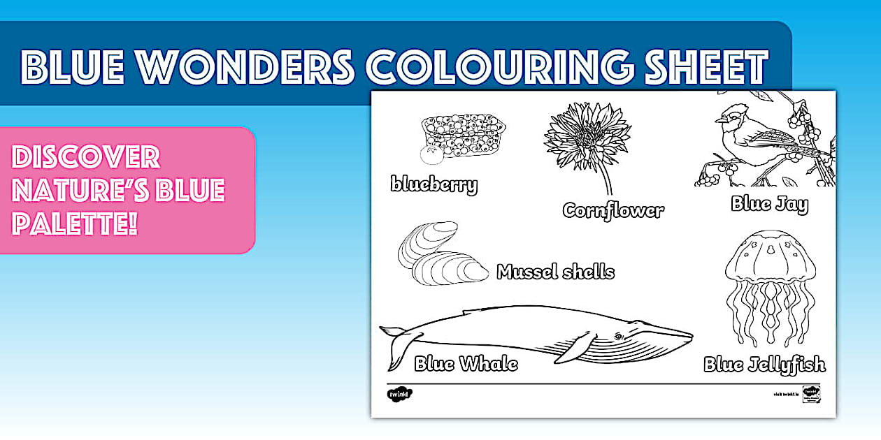 Blue Wonders Colouring Sheet