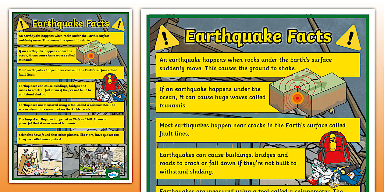 Earthquake Damage Facts Display Poster teacher Made 