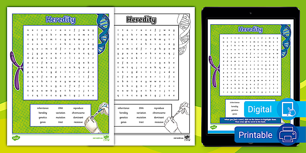 Third Grade Heredity Word Search (teacher made) - Twinkl