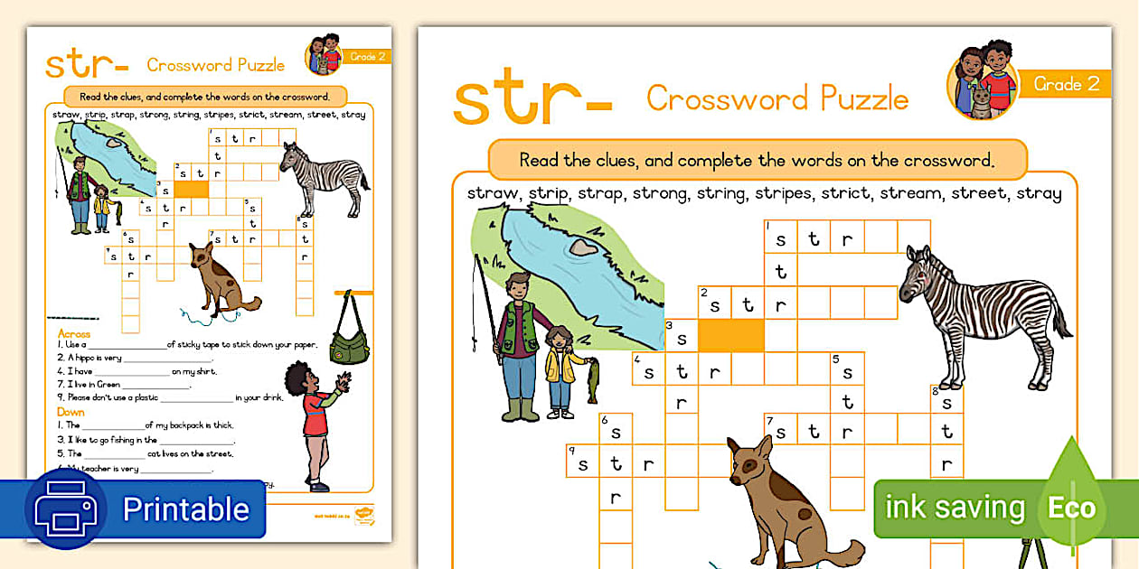Grade 2 Phonics Crossword Puzzle str (Teacher Made)