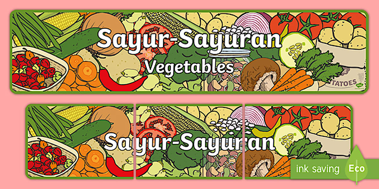 Vegetables Display Banner Indonesian (teacher made) - Twinkl