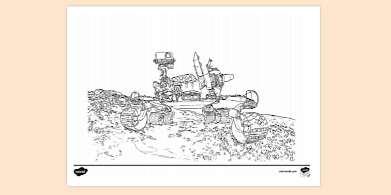 Mars Rover Colouring Sheet (teacher made) - Twinkl