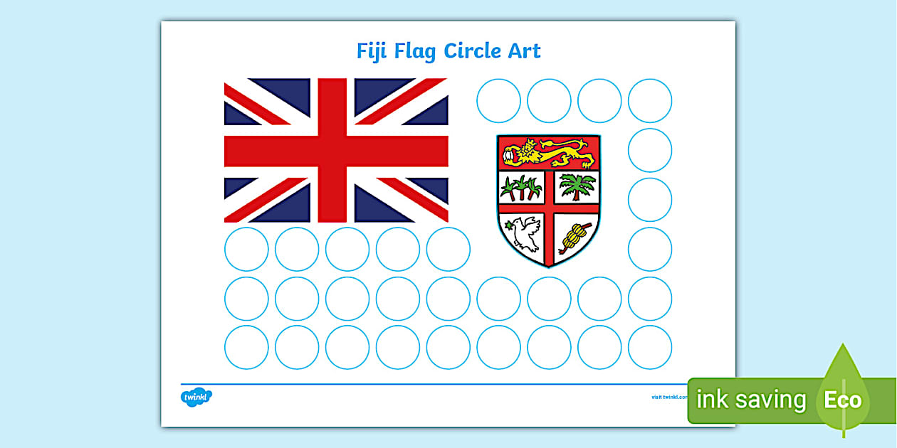 Fiji Flag Circle Art Worksheet (teacher made) - Twinkl
