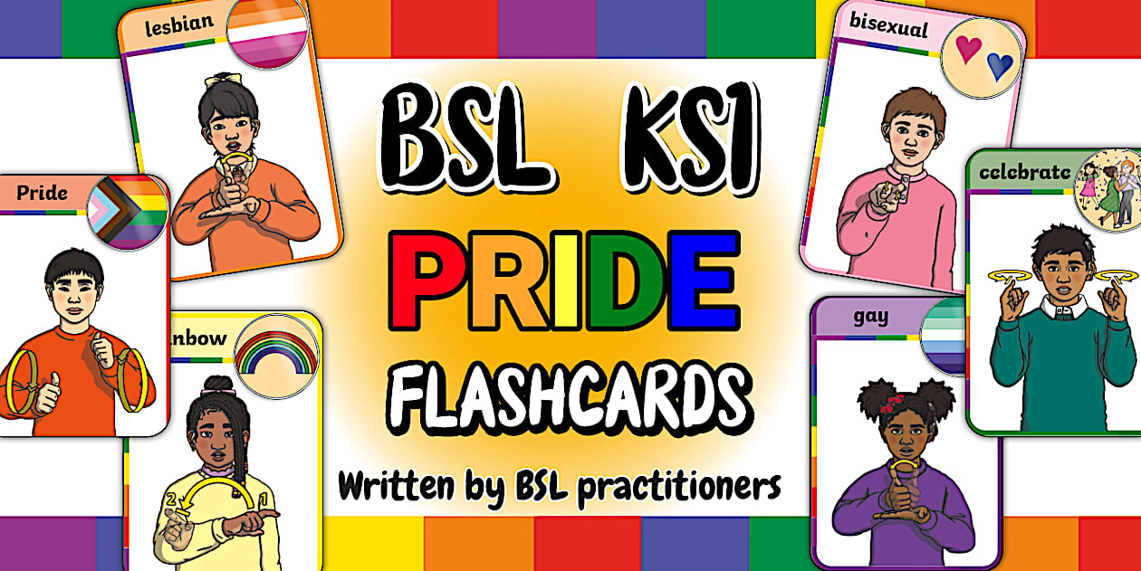 BSL Pride Flashcards | KS1 | Twinkl
