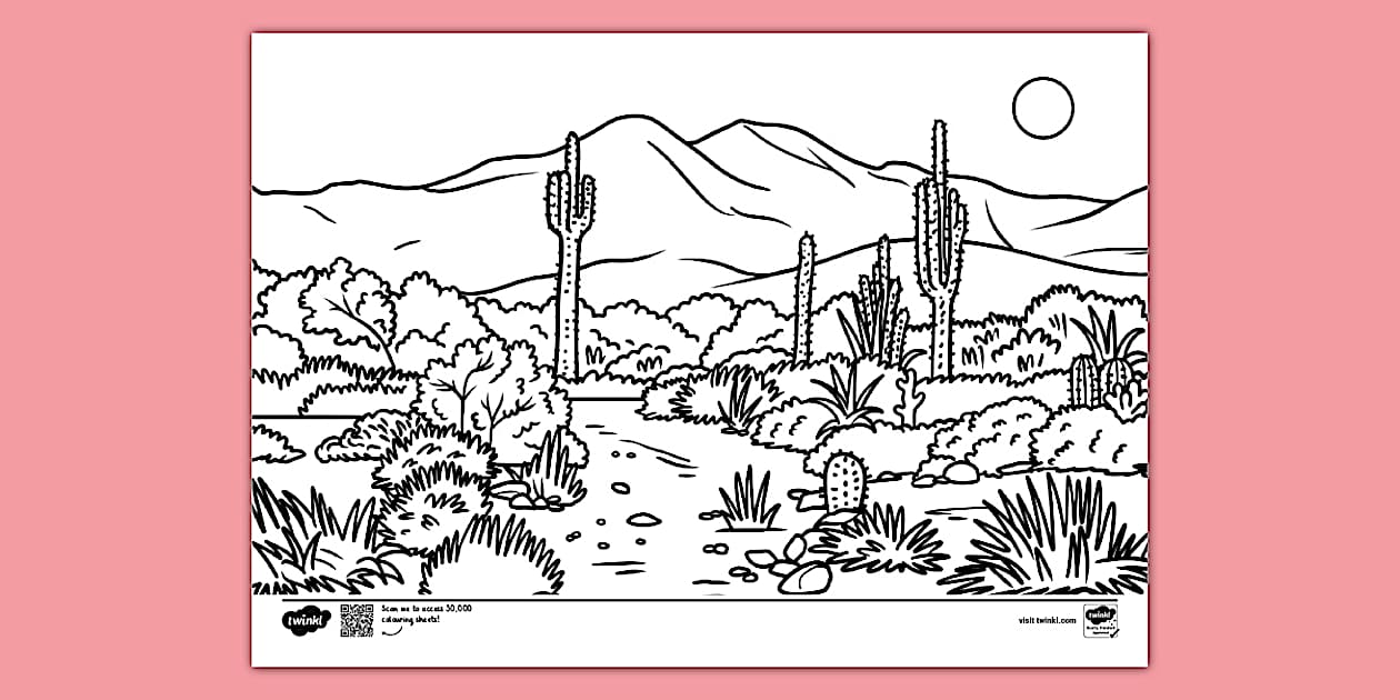 Desert Habitat Colouring | Colouring Sheets