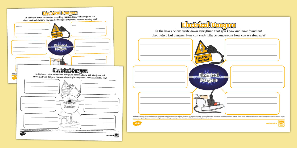 Electrical Dangers Mind Map Twinkl - Za Hl 1752056852 Electrical Dangers Mind Map Ver 1 