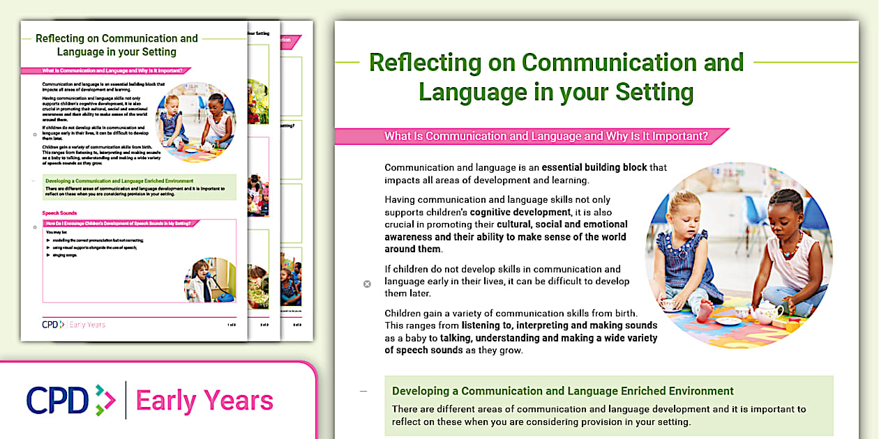 Reflecting on Communication and Language | EYFS | Handout