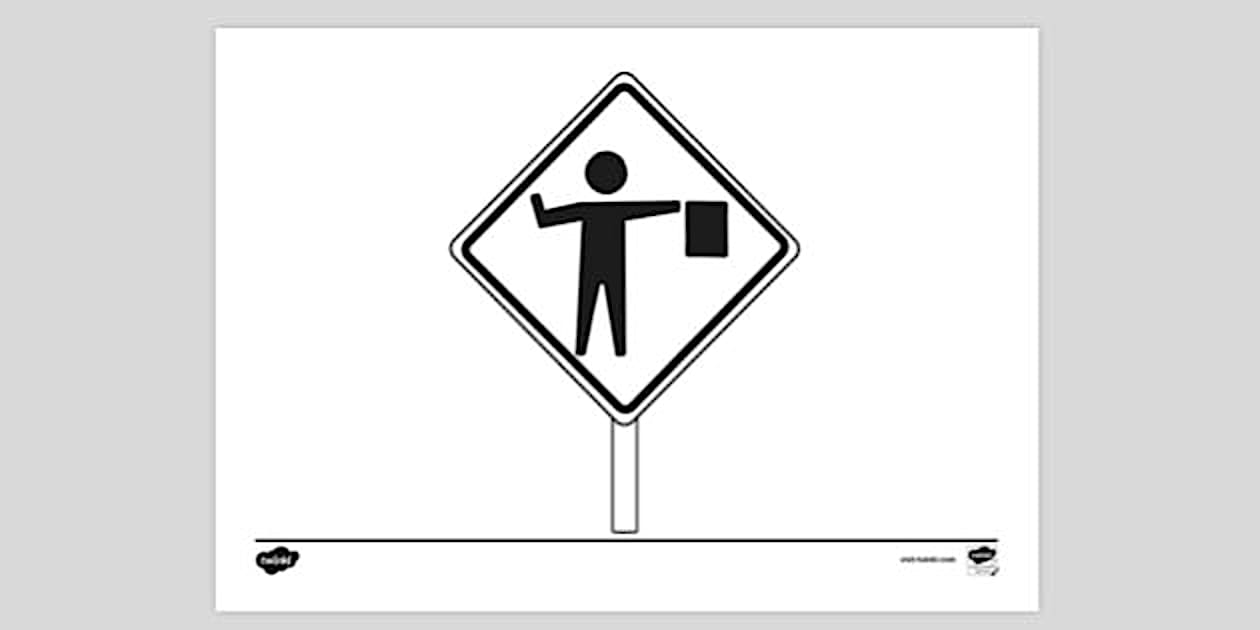 Stop on Request Road Sign Colouring | Colouring Sheet