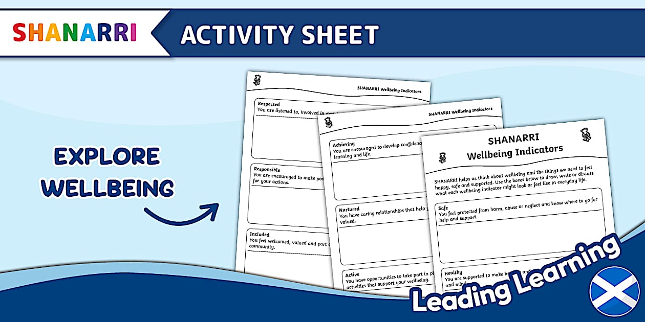 Wellbeing Indicators SHANARRI Activity Sheet