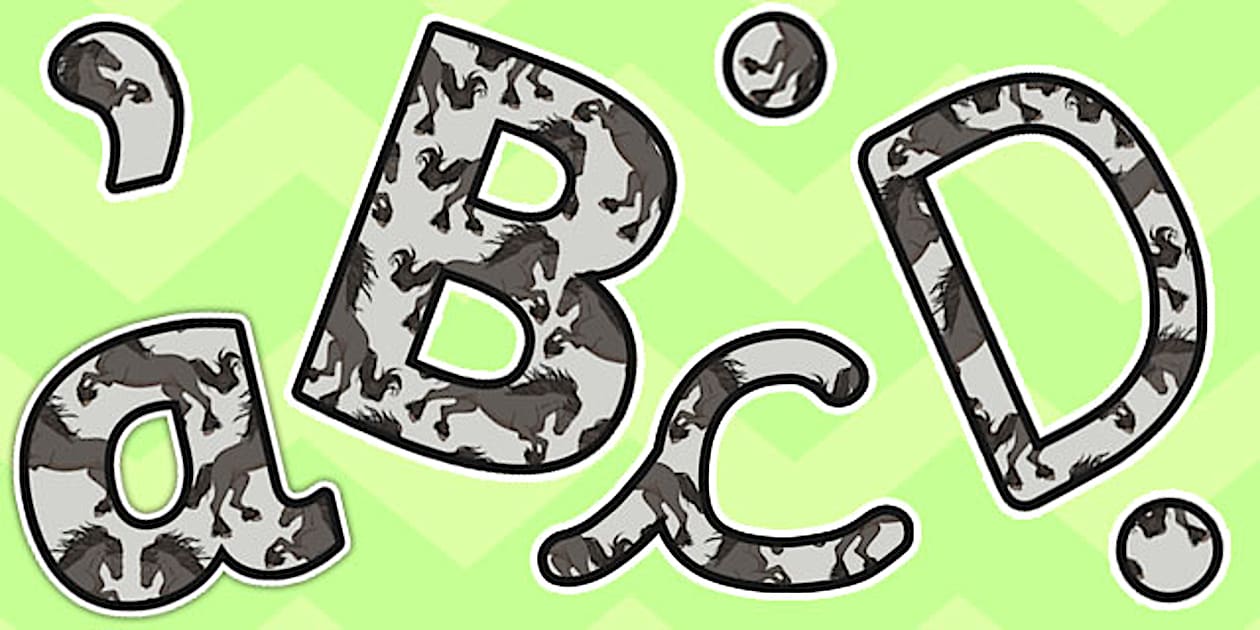 Black Beauty Themed Size Editable Display Lettering - black beauty