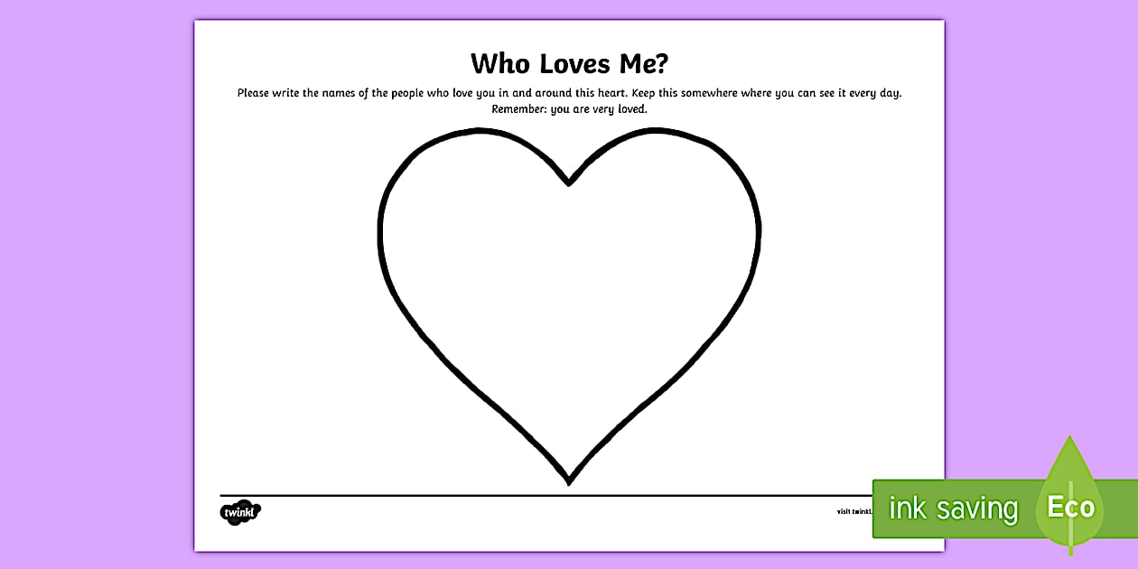 Who Loves Me? Worksheet / Worksheet (teacher made) Twinkl