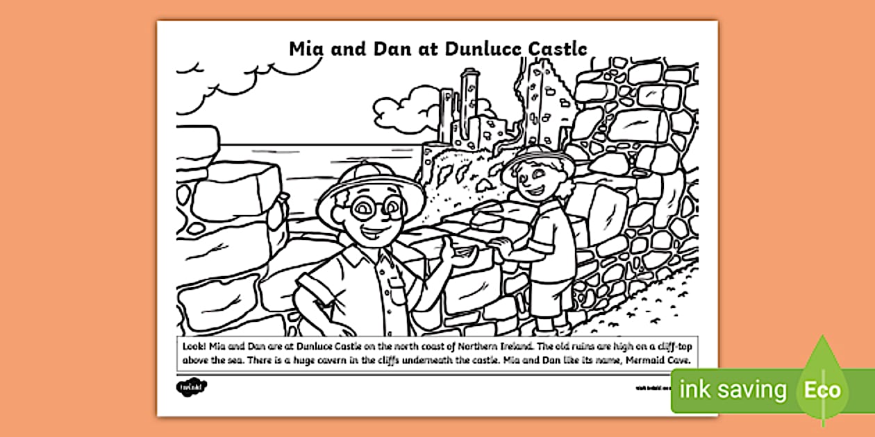 Mia and Dan at Dunluce Castle Activity (Lehrer gemacht)