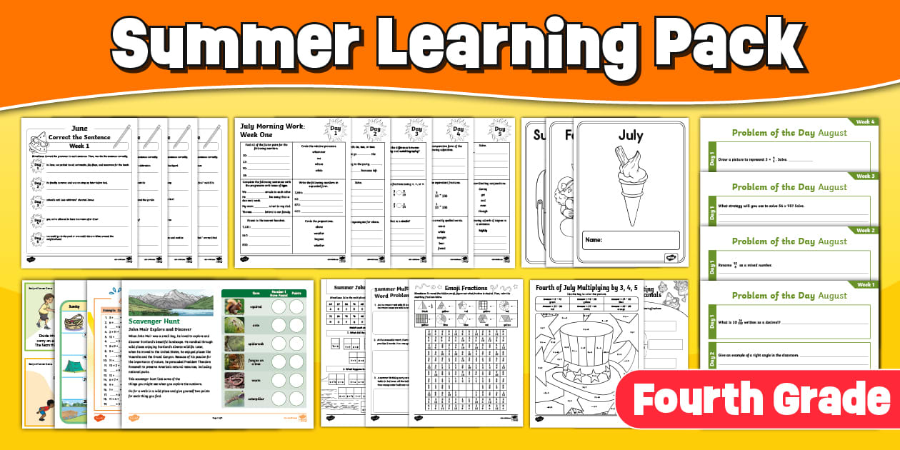 Fourth Grade Summer Learning Pack | Review, Prep & Fun