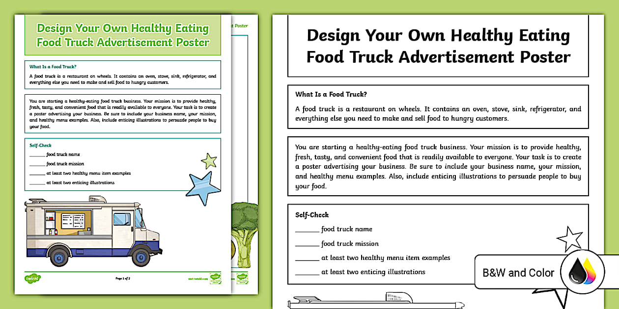Design Your Own Healthy Eating Food Truck Advertisement