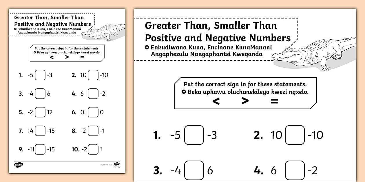 Numbers In Xhosa Greater Than, Smaller Than Positive and Negative Numbers IsiXhosa