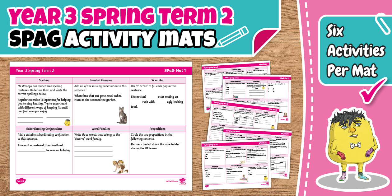 Year 3 Spring Term 2 SPaG Activity Mats - Twinkl - KS2