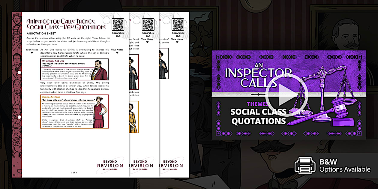 Social Class Quotations | An Inspector Calls | Quickfire Video and