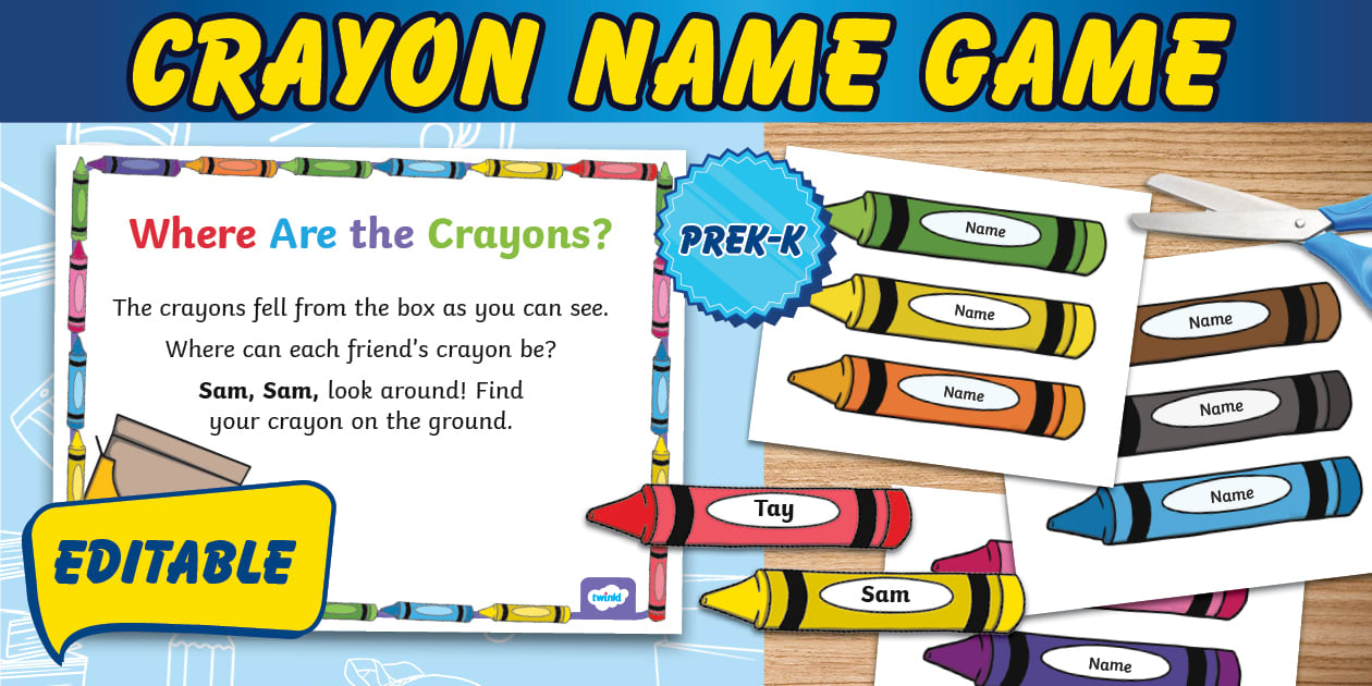 Editable Circle Time Crayon Name Game for PreK K Twinkl Editable Circle Time Crayon Name Game for PreK K Twinkl
