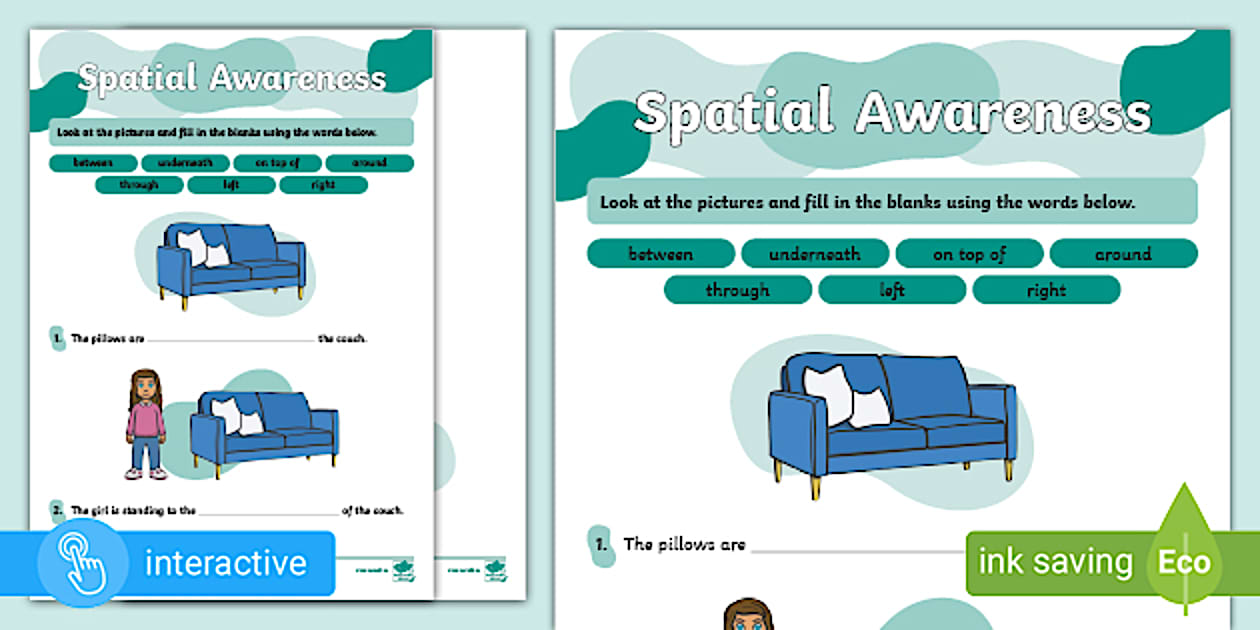 Spatial awareness activity cloze procedure- easy to print.