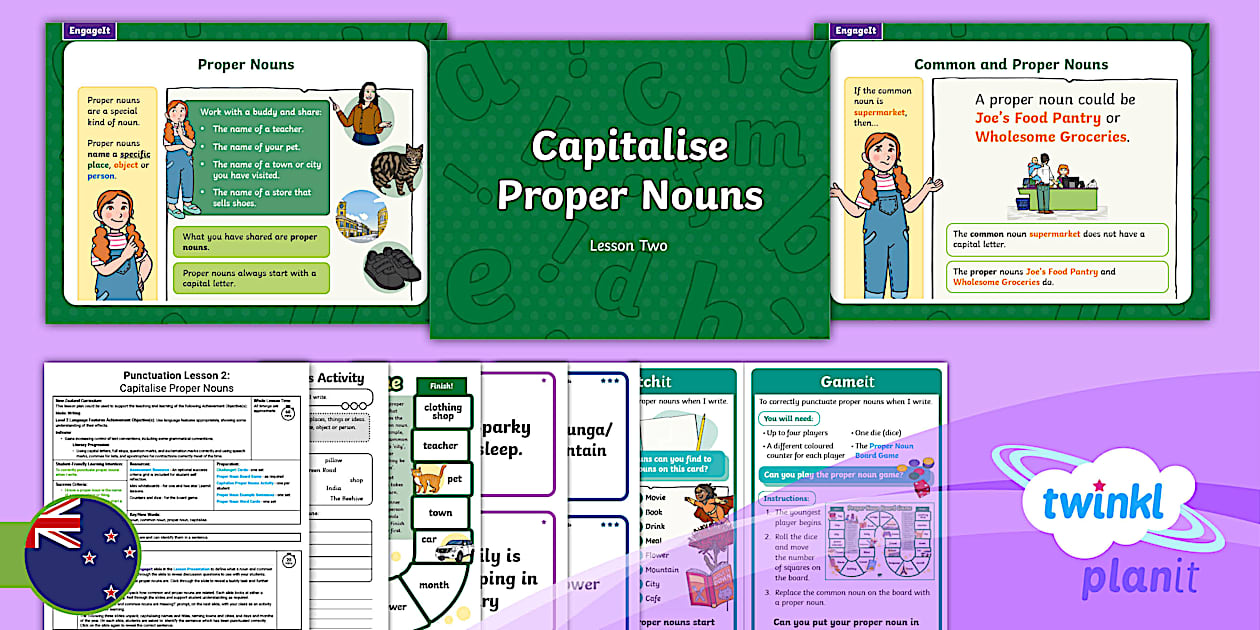 Level 2 Writing Punctuation Lesson Two: Capitalise Proper Nouns
