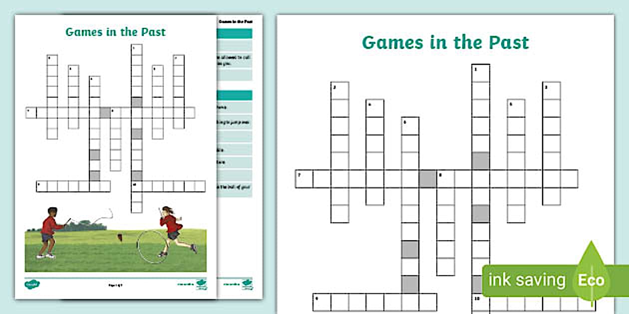 Games in the Past Crossword (teacher made) Twinkl